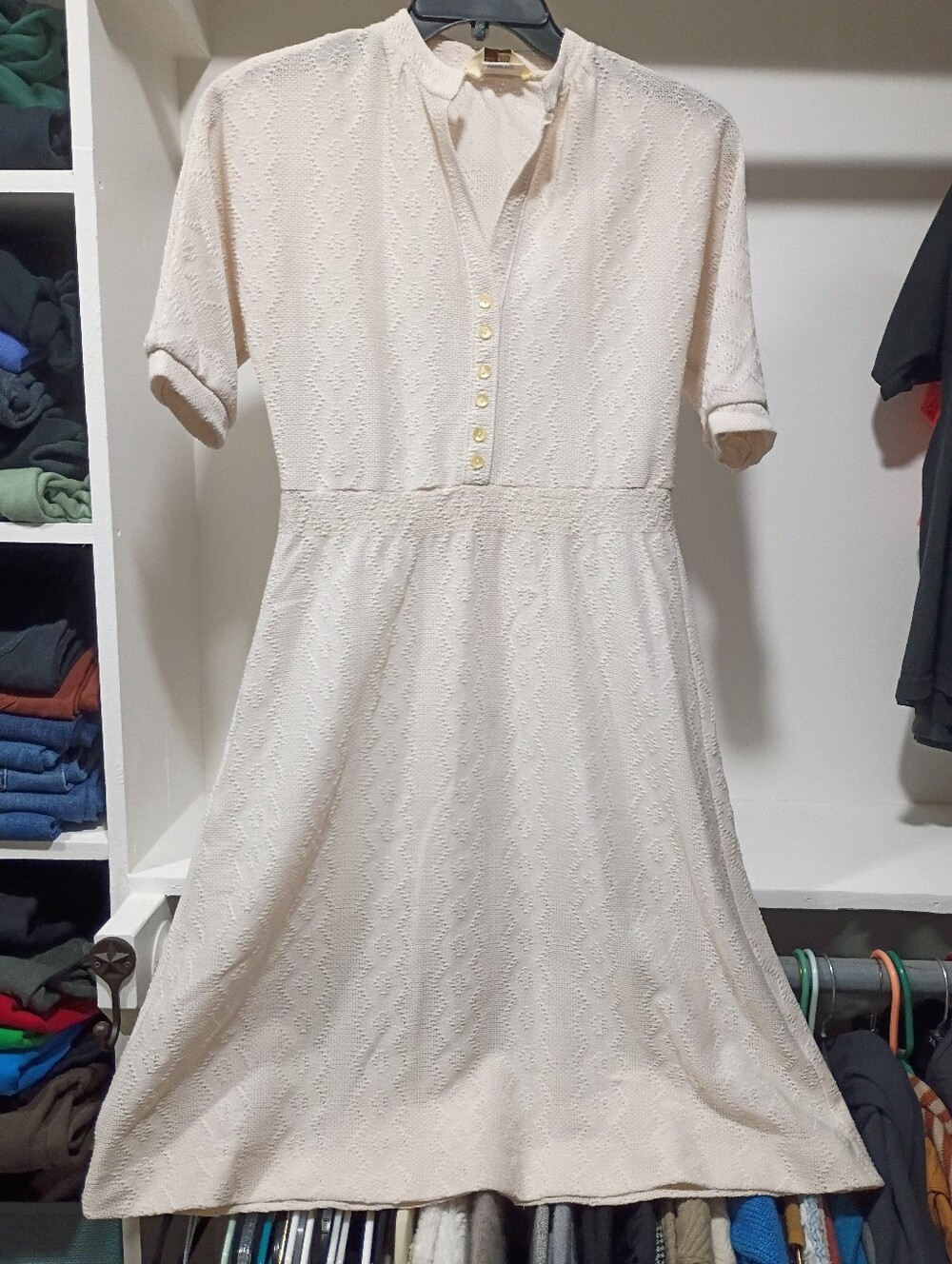 Vintage 70s Sears Textured Knit Dress